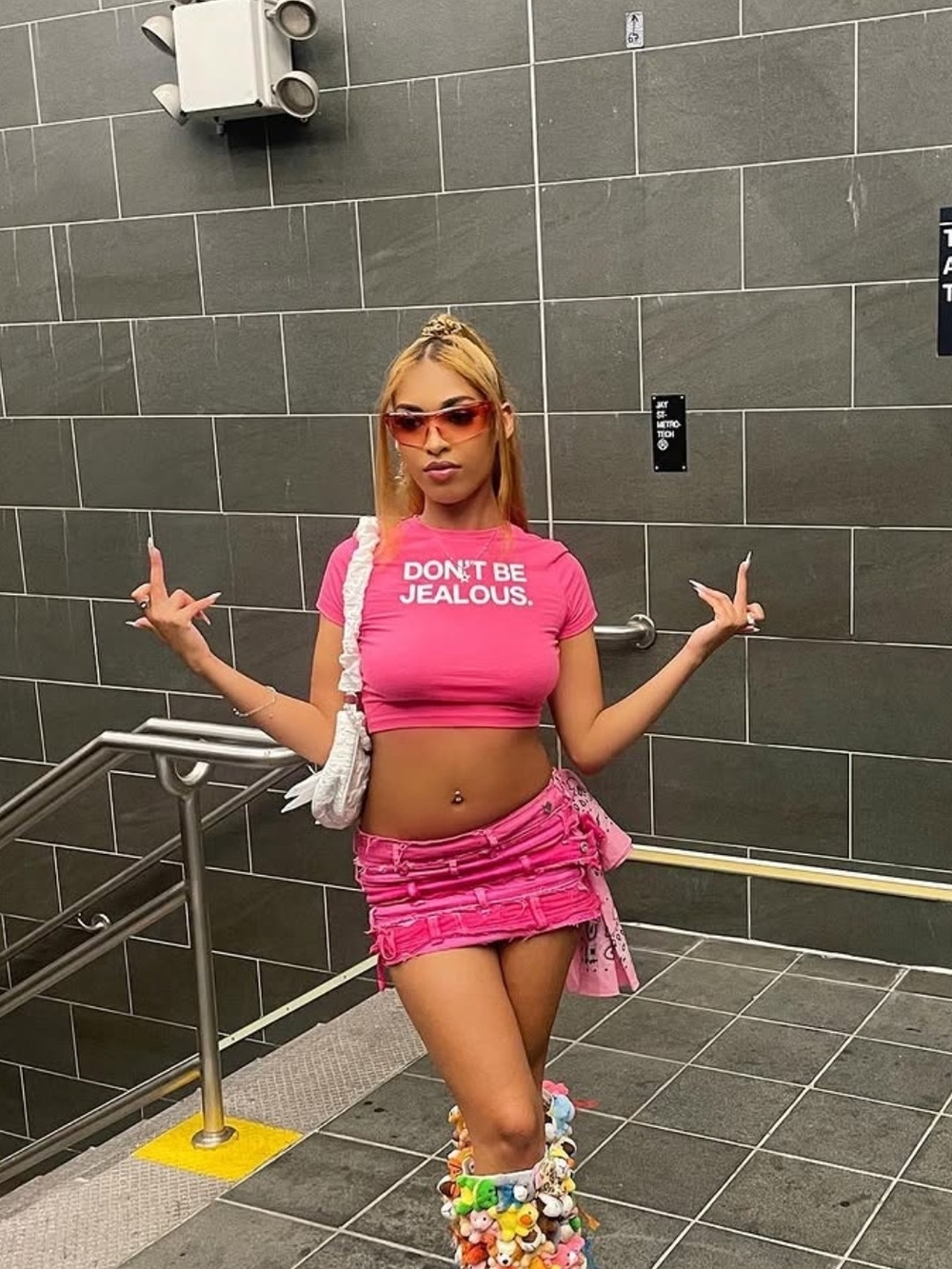 Pink Low-Rise Mini Skirt - Women